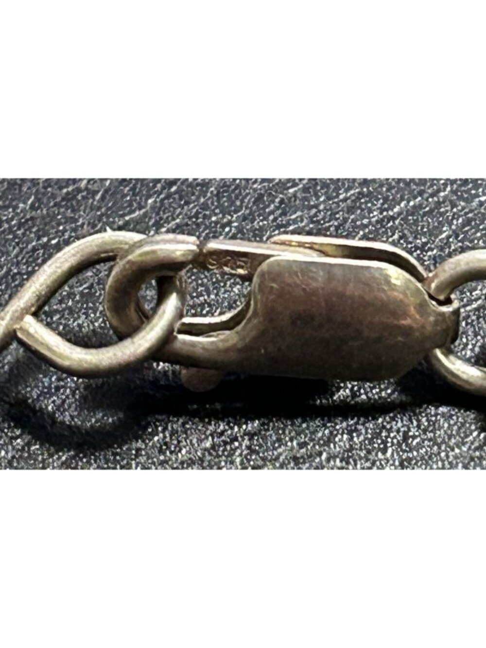 Sterling Silver 925 Gold Coil Hammered Circle Link Necklace 16" Vintage 15 Grams - Picture 7 of 7